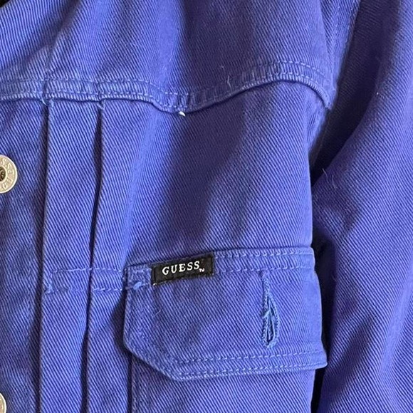 True Vintage 1980s Purple Guess Denim Jacket Small - Picture 3 of 4